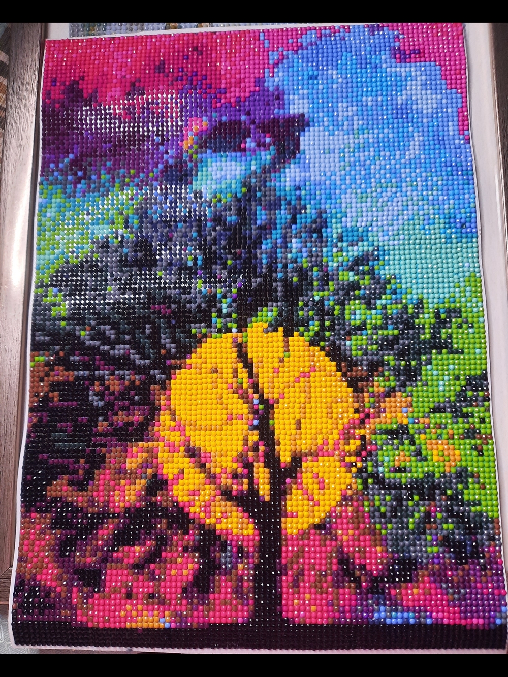 Sunburst Tree Diamond Art - Bright Multicolor